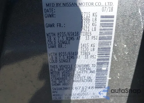 2018 Nissan Pathfinder S from USA, damaged, VIN 5N1DR2MM8JC671248